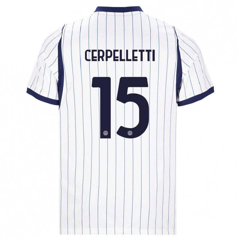 DanxenキッズFilippo Cerpelletti#15ホワイト ネイビーブルーアウェイシャツ2026/27ジャージーユニフォーム