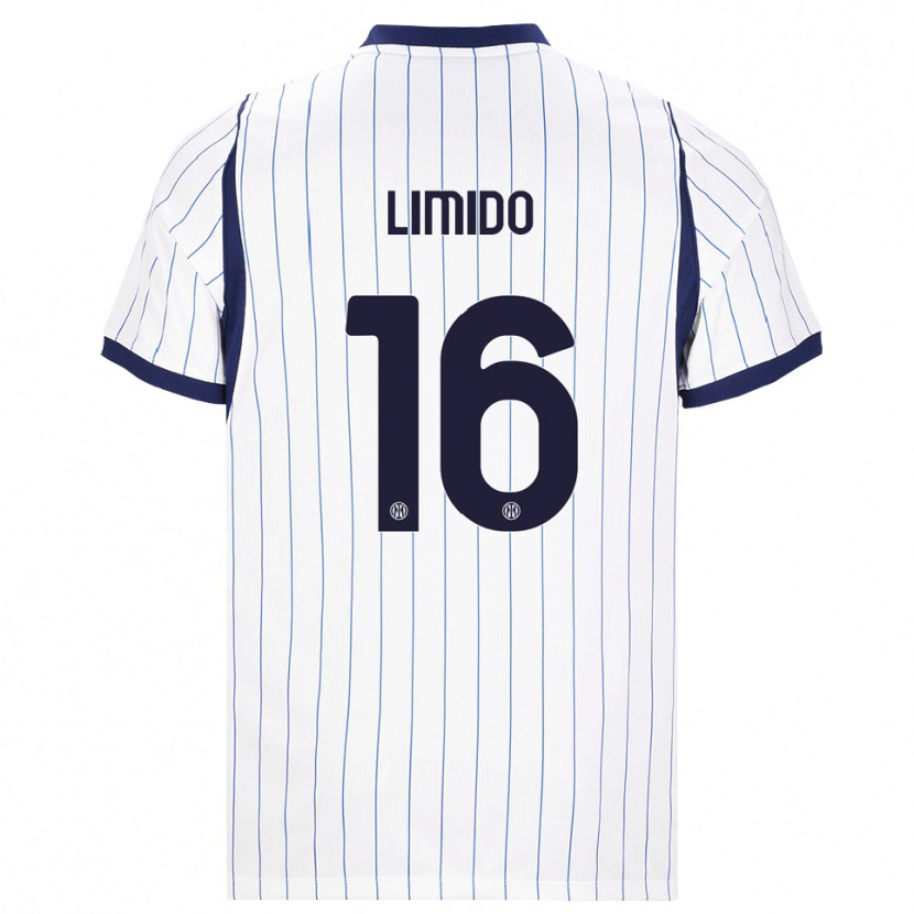 DanxenキッズFederico Limido#16ホワイト ネイビーブルーアウェイシャツ2026/27ジャージーユニフォーム