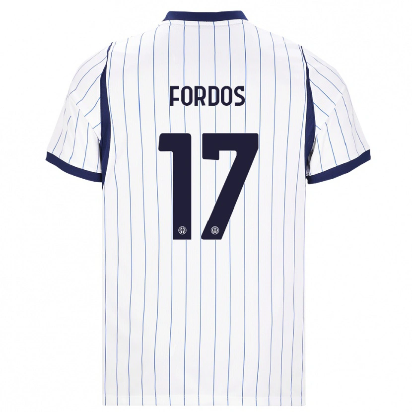 DanxenキッズBeatrix Fördős#17ホワイト ネイビーブルーアウェイシャツ2026/27ジャージーユニフォーム