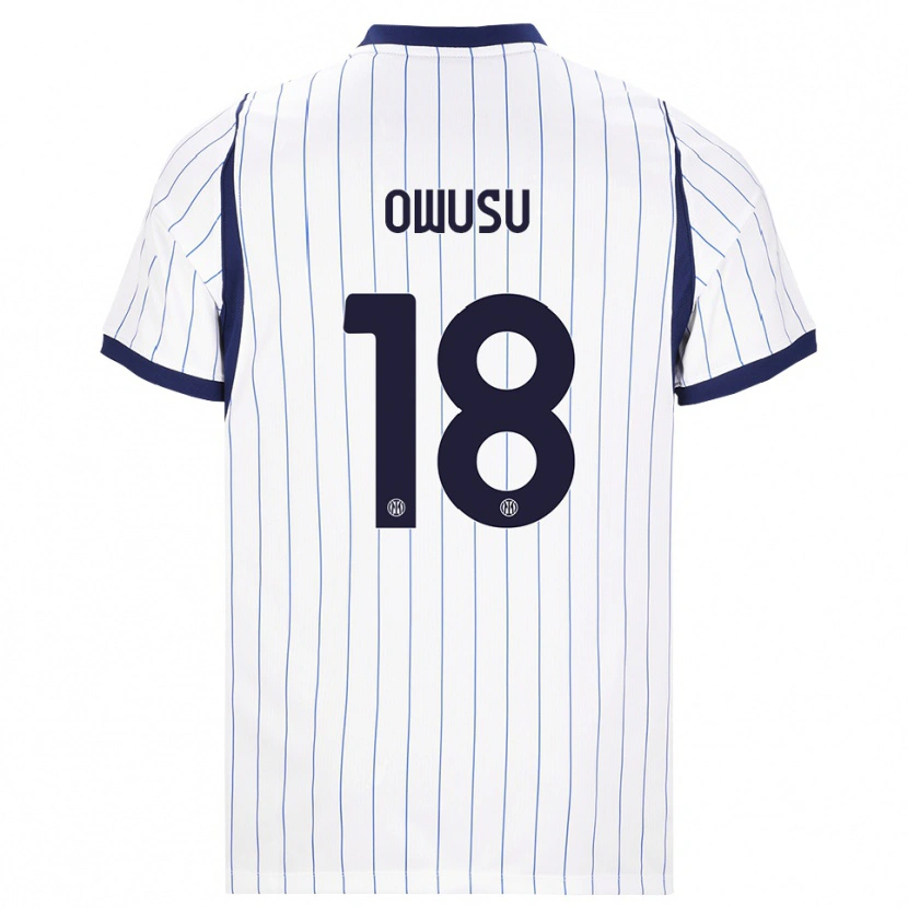 DanxenキッズWilberforce Owusu#18ホワイト ネイビーブルーアウェイシャツ2026/27ジャージーユニフォーム