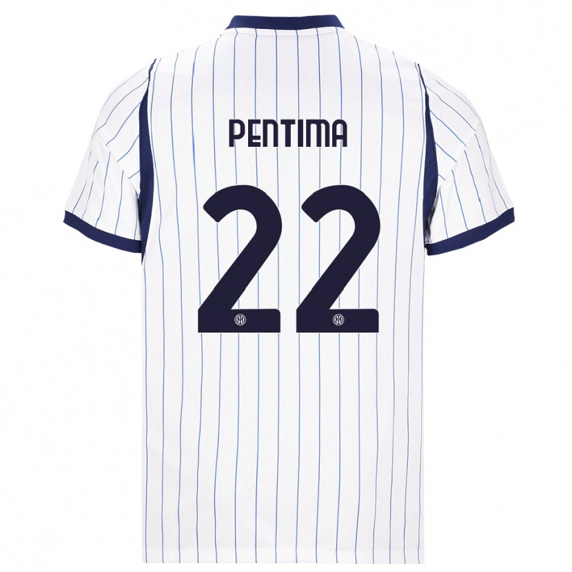 DanxenキッズAlessandro Pentima#22ホワイト ネイビーブルーアウェイシャツ2026/27ジャージーユニフォーム