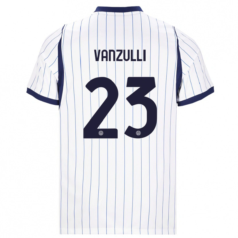DanxenキッズMarco Vanzulli#23ホワイト ネイビーブルーアウェイシャツ2026/27ジャージーユニフォーム