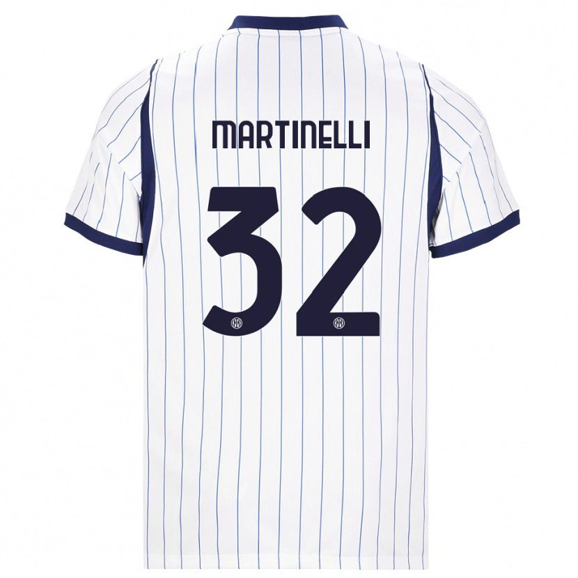 DanxenキッズMatilde Martinelli#32ホワイト ネイビーブルーアウェイシャツ2026/27ジャージーユニフォーム