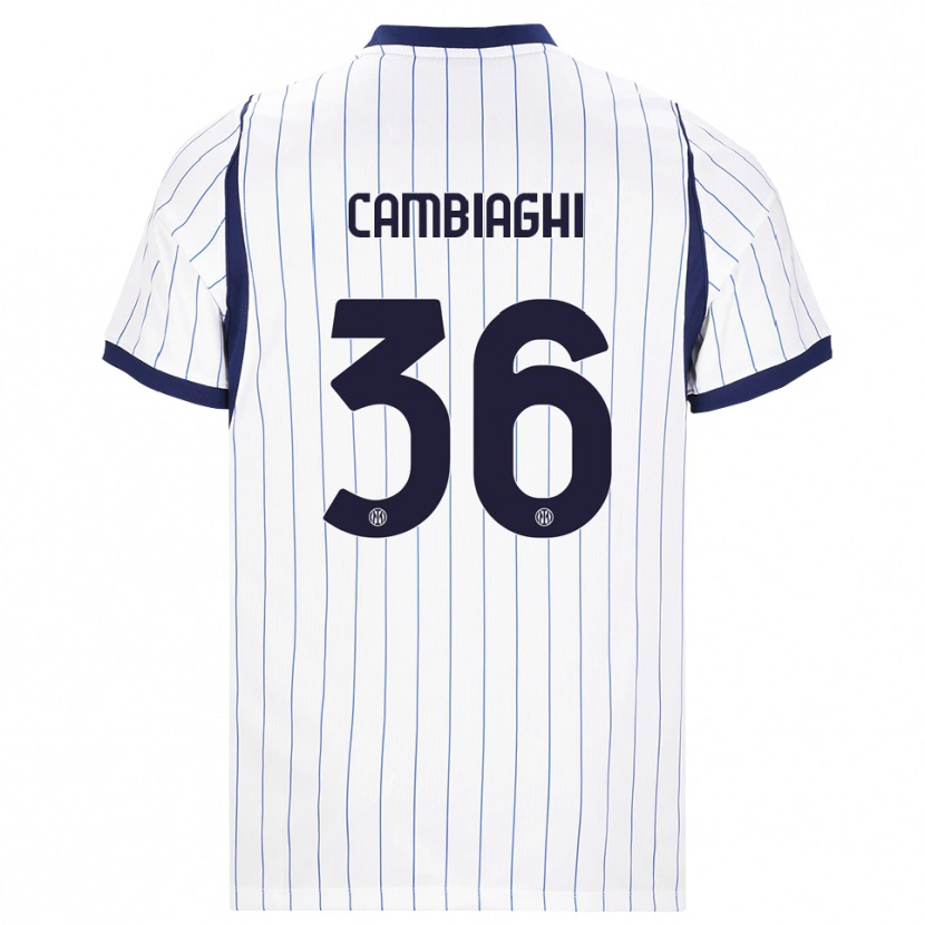 DanxenキッズMichela Cambiaghi#36ホワイト ネイビーブルーアウェイシャツ2026/27ジャージーユニフォーム