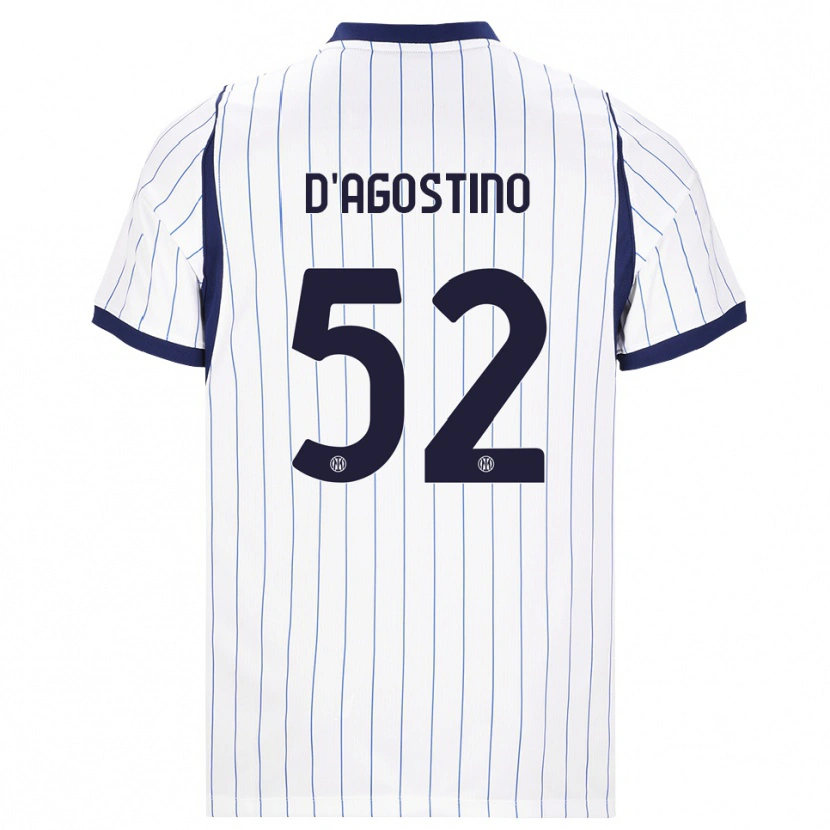 DanxenキッズGiovanni D'agostino#52ホワイト ネイビーブルーアウェイシャツ2026/27ジャージーユニフォーム