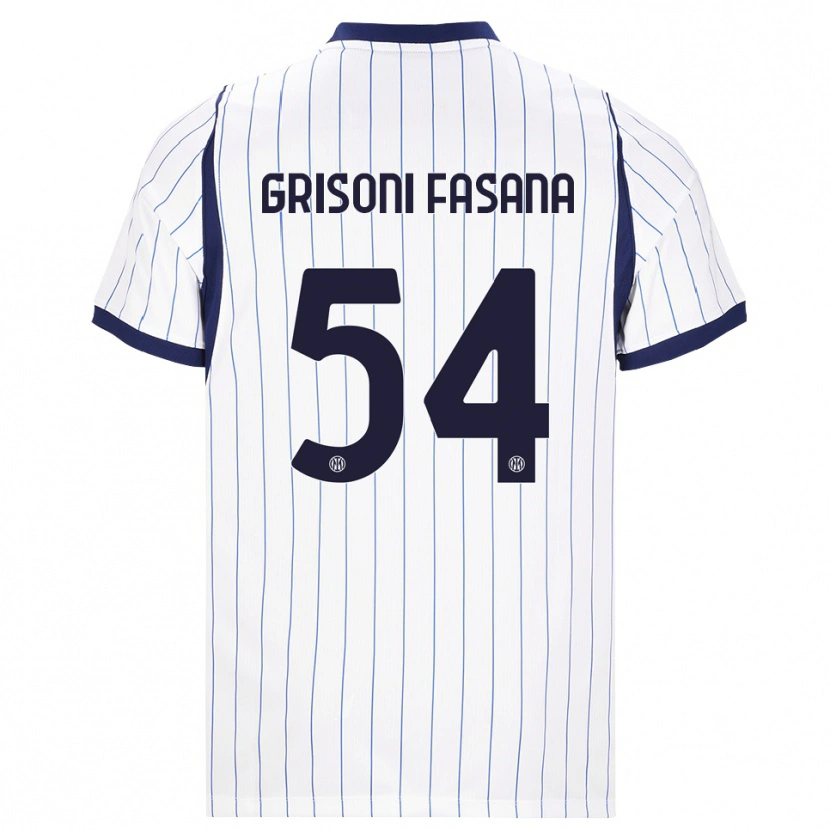 DanxenキッズMarco Grisoni Fasana#54ホワイト ネイビーブルーアウェイシャツ2026/27ジャージーユニフォーム