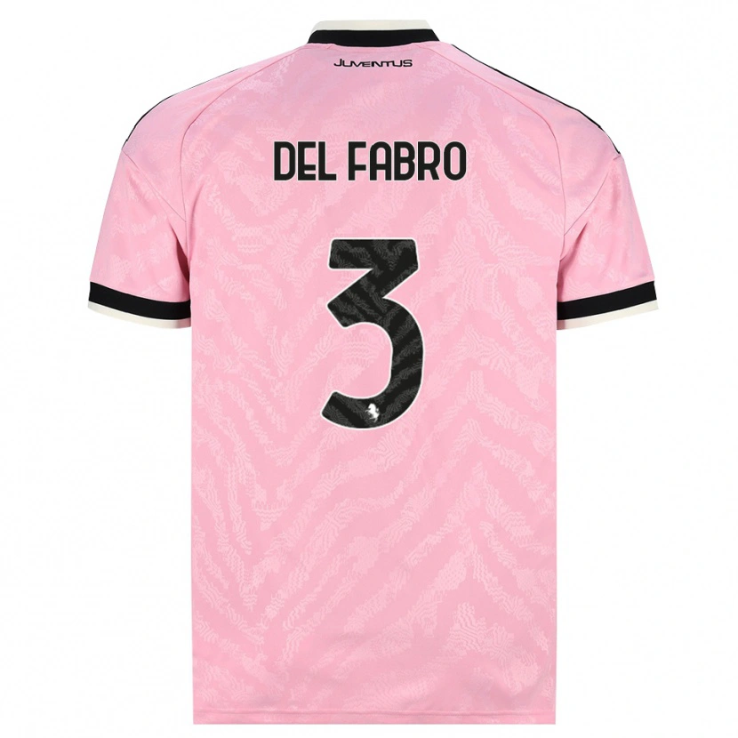 Danxenキッズヤコポ・デル・ファブロ#3ピンク ブラックアウェイシャツ2026/27ジャージーユニフォーム
