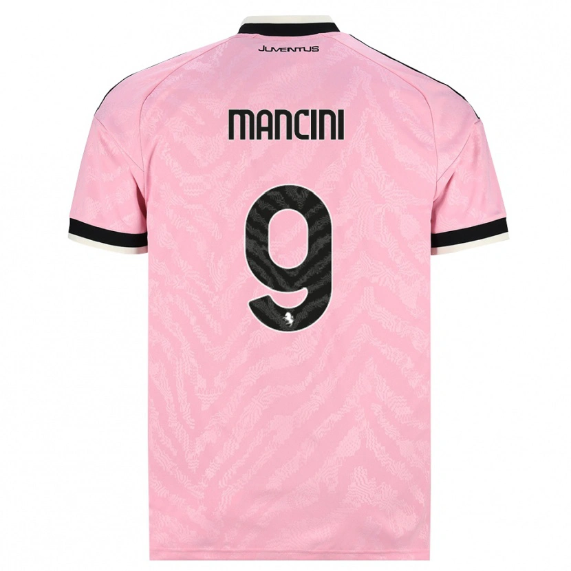 Danxenキッズトンマーゾ・マンチーニ#9ピンク ブラックアウェイシャツ2026/27ジャージーユニフォーム