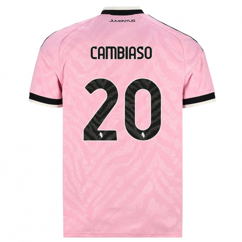 Danxenキッズアンドレア・カンビアーゾ#20ピンク ブラックアウェイシャツ2026/27ジャージーユニフォーム