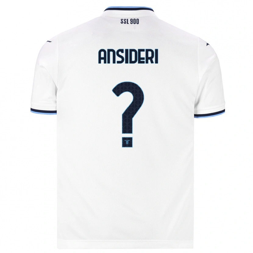 DanxenキッズAndrea Ansideri#0ホワイト ネイビーブルーアウェイシャツ2026/27ジャージーユニフォーム