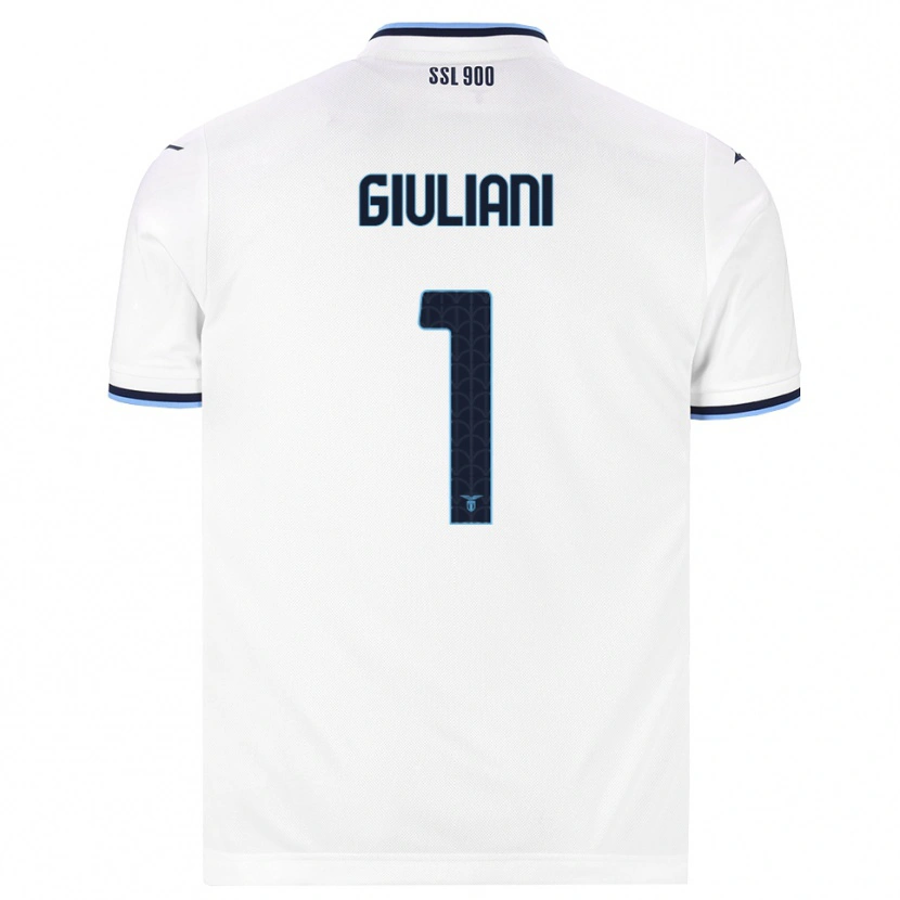 DanxenキッズAlessio Giuliani#1ホワイト ネイビーブルーアウェイシャツ2026/27ジャージーユニフォーム