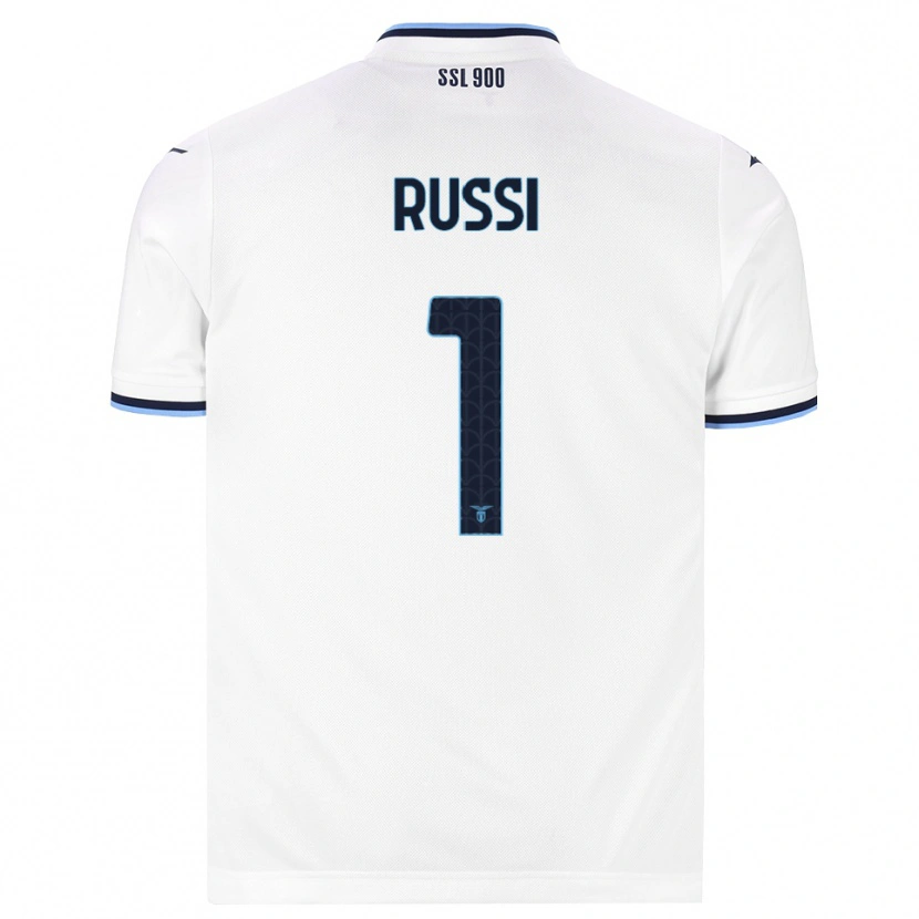 DanxenキッズGabriele Russi#1ホワイト ネイビーブルーアウェイシャツ2026/27ジャージーユニフォーム