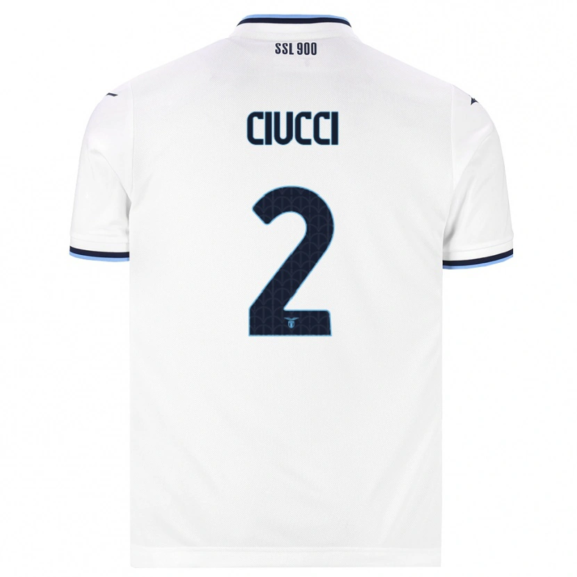DanxenキッズFederico Ciucci#2ホワイト ネイビーブルーアウェイシャツ2026/27ジャージーユニフォーム