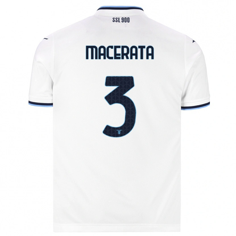 DanxenキッズFrancesco Macerata#3ホワイト ネイビーブルーアウェイシャツ2026/27ジャージーユニフォーム