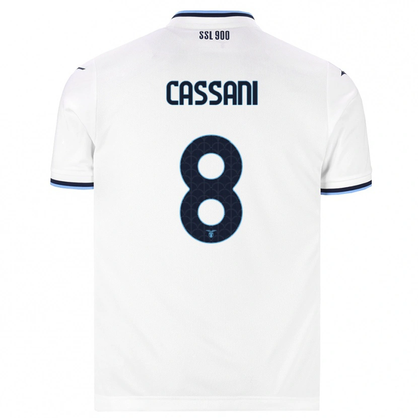 DanxenキッズMatteo Cassani#8ホワイト ネイビーブルーアウェイシャツ2026/27ジャージーユニフォーム