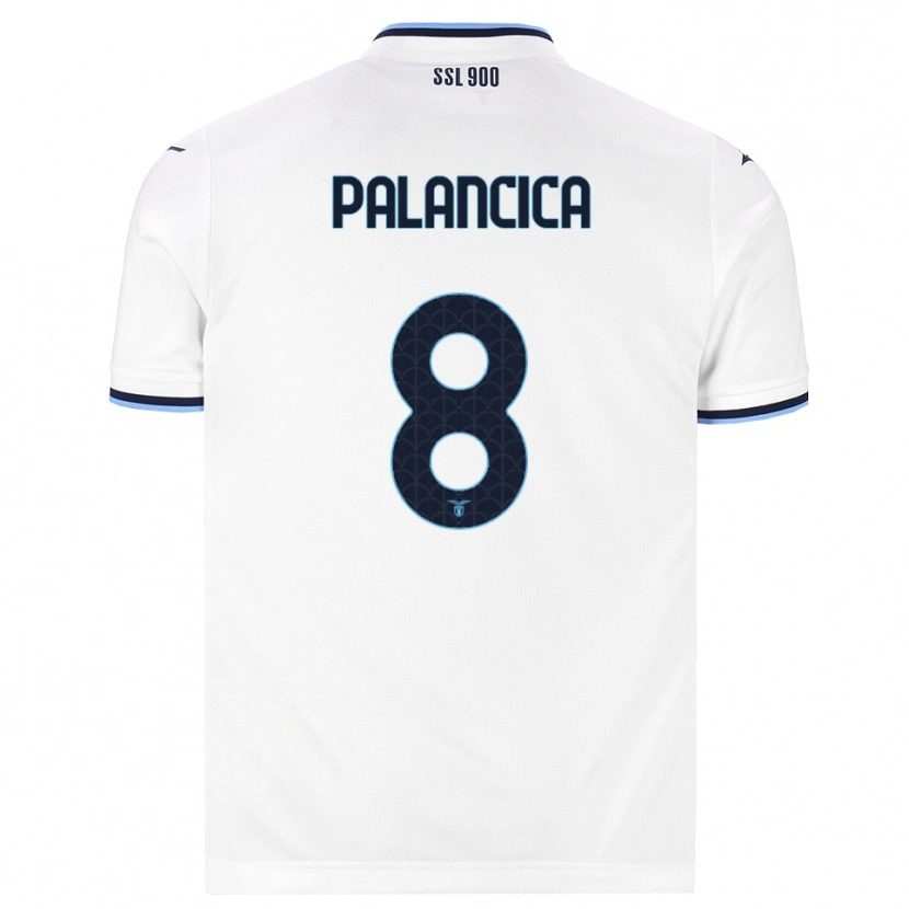 DanxenキッズCristian Palancica#8ホワイト ネイビーブルーアウェイシャツ2026/27ジャージーユニフォーム