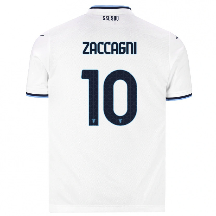 Danxenキッズマッティア・ザッカーニ#10ホワイト ネイビーブルーアウェイシャツ2026/27ジャージーユニフォーム