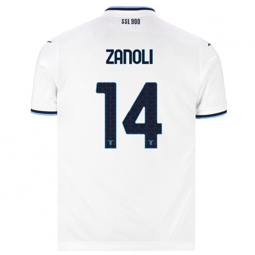 DanxenキッズMartina Zanoli#14ホワイト ネイビーブルーアウェイシャツ2026/27ジャージーユニフォーム