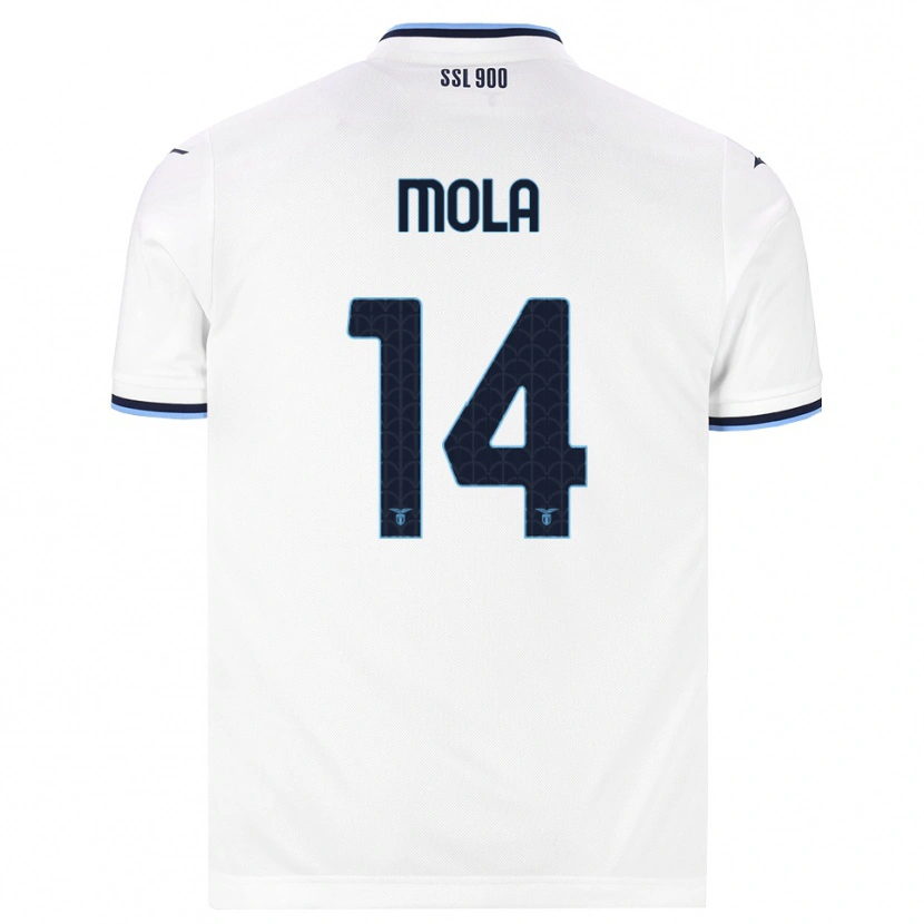 DanxenキッズTommaso Mola#14ホワイト ネイビーブルーアウェイシャツ2026/27ジャージーユニフォーム