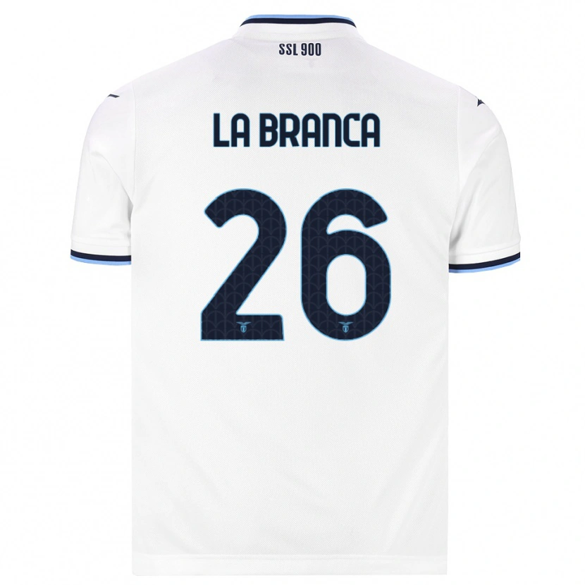 DanxenキッズRuggero La Branca#26ホワイト ネイビーブルーアウェイシャツ2026/27ジャージーユニフォーム