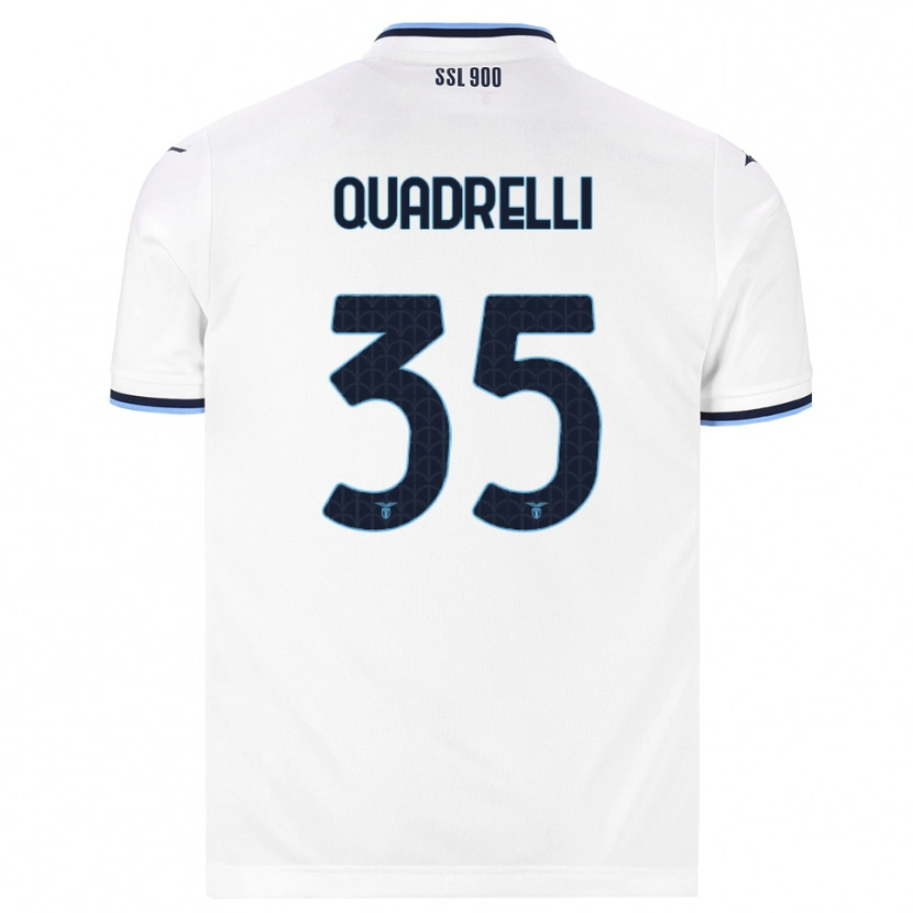 DanxenキッズLeonardo Quadrelli#35ホワイト ネイビーブルーアウェイシャツ2026/27ジャージーユニフォーム