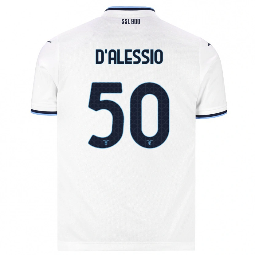 DanxenキッズLuigi D'alessio#50ホワイト ネイビーブルーアウェイシャツ2026/27ジャージーユニフォーム