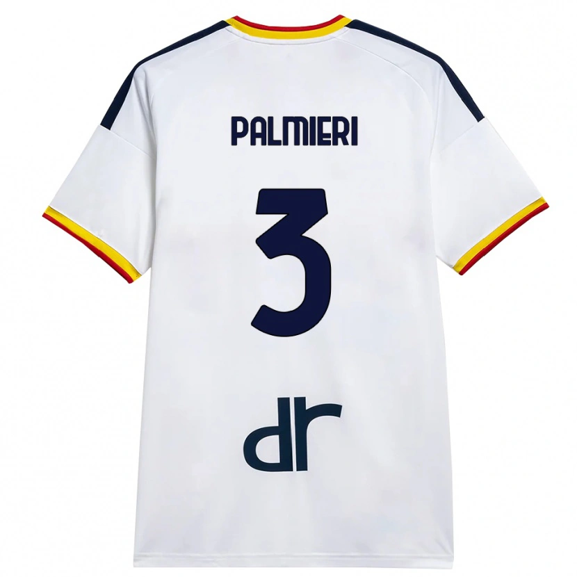 DanxenキッズAndrea Palmieri#3ホワイト イエロー レッドアウェイシャツ2026/27ジャージーユニフォーム