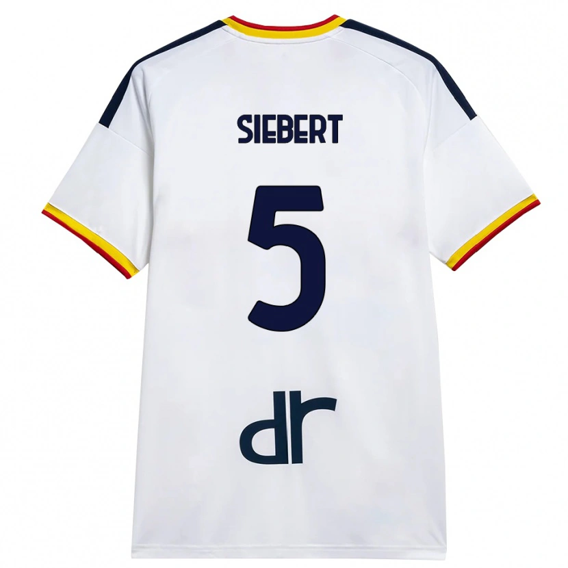 Danxenキッズジャミル・ジーヴェルト#5ホワイト イエロー レッドアウェイシャツ2026/27ジャージーユニフォーム