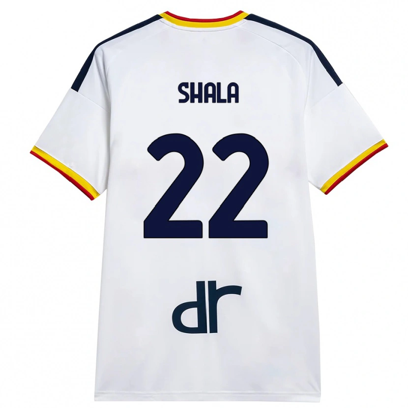 DanxenキッズErlis Shala#22ホワイト イエロー レッドアウェイシャツ2026/27ジャージーユニフォーム