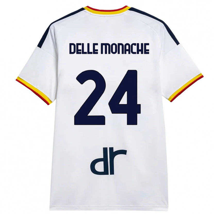 DanxenキッズMarco Delle Monache#24ホワイト イエロー レッドアウェイシャツ2026/27ジャージーユニフォーム