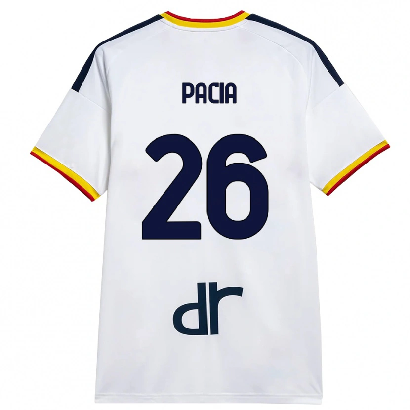 DanxenキッズFabiano Pacia#26ホワイト イエロー レッドアウェイシャツ2026/27ジャージーユニフォーム