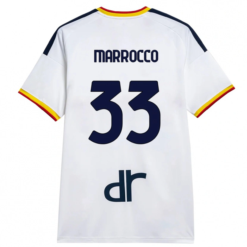 DanxenキッズIacopo Marrocco#33ホワイト イエロー レッドアウェイシャツ2026/27ジャージーユニフォーム