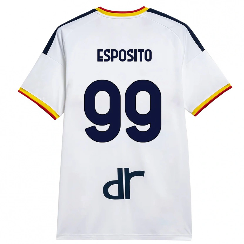 DanxenキッズPasquale Esposito#99ホワイト イエロー レッドアウェイシャツ2026/27ジャージーユニフォーム