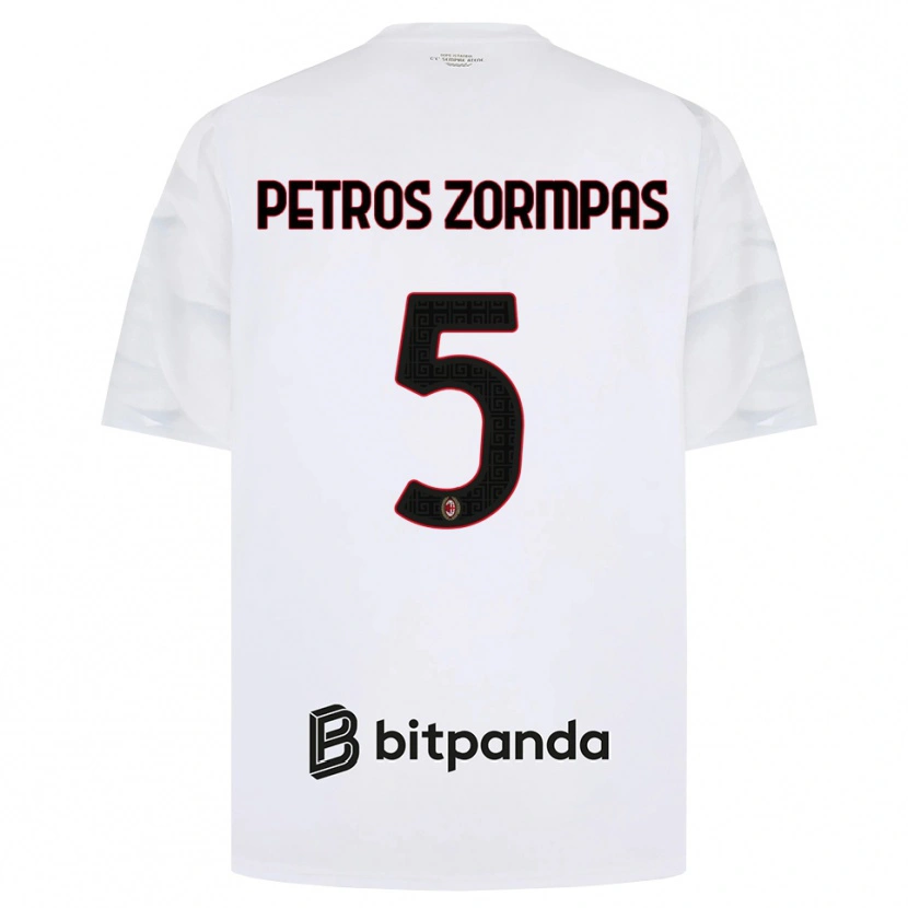DanxenキッズSpyridon Petros Zorbas#5ホワイト レッド ブラックアウェイシャツ2026/27ジャージーユニフォーム