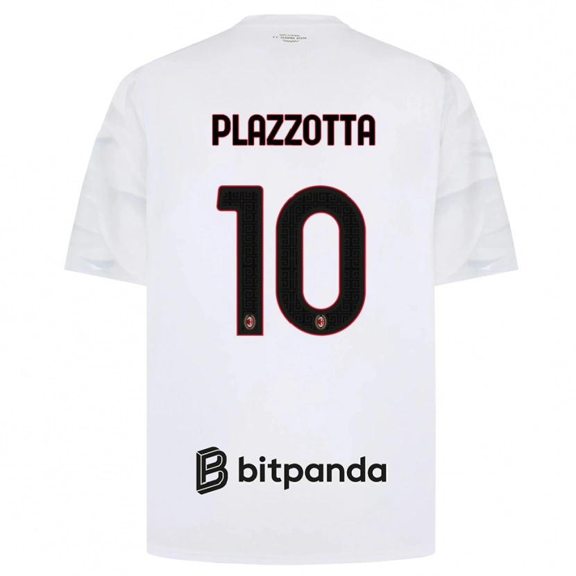 DanxenキッズFilippo Plazzotta#10ホワイト レッド ブラックアウェイシャツ2026/27ジャージーユニフォーム
