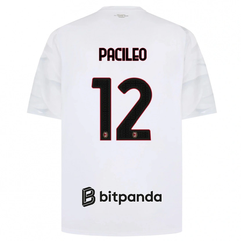 DanxenキッズAlessandro Pacileo#12ホワイト レッド ブラックアウェイシャツ2026/27ジャージーユニフォーム