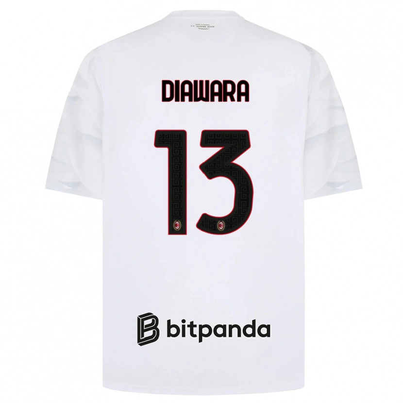 DanxenキッズSankhoun Diawara#13ホワイト レッド ブラックアウェイシャツ2026/27ジャージーユニフォーム