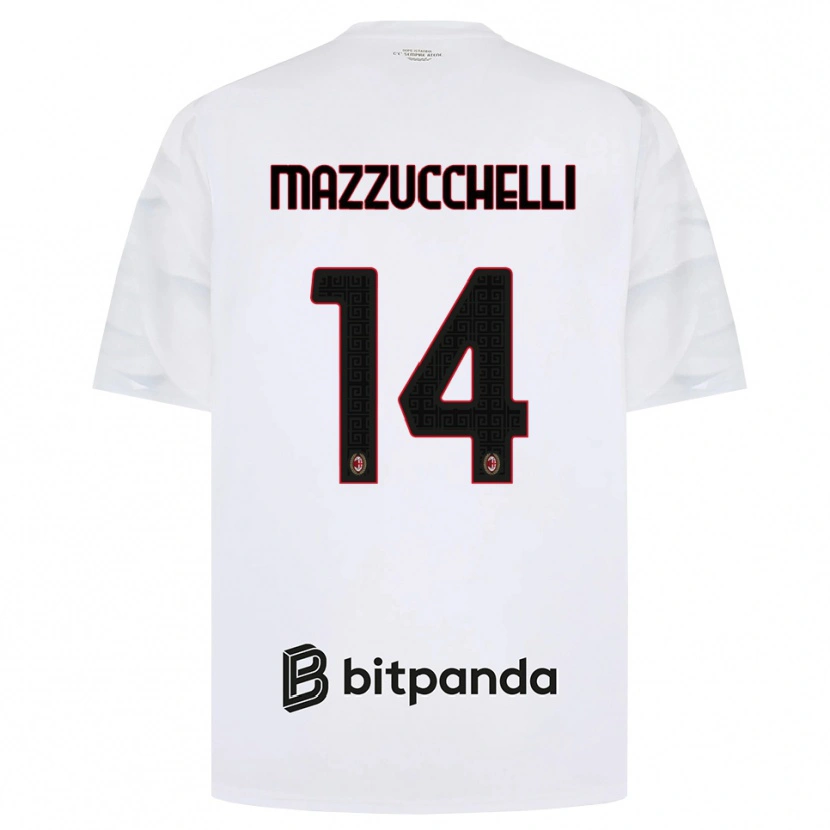 DanxenキッズPaolo Mazzucchelli#14ホワイト レッド ブラックアウェイシャツ2026/27ジャージーユニフォーム