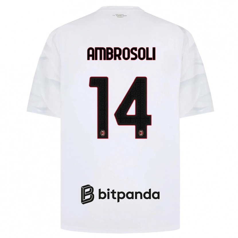 DanxenキッズPietro Ambrosoli#14ホワイト レッド ブラックアウェイシャツ2026/27ジャージーユニフォーム