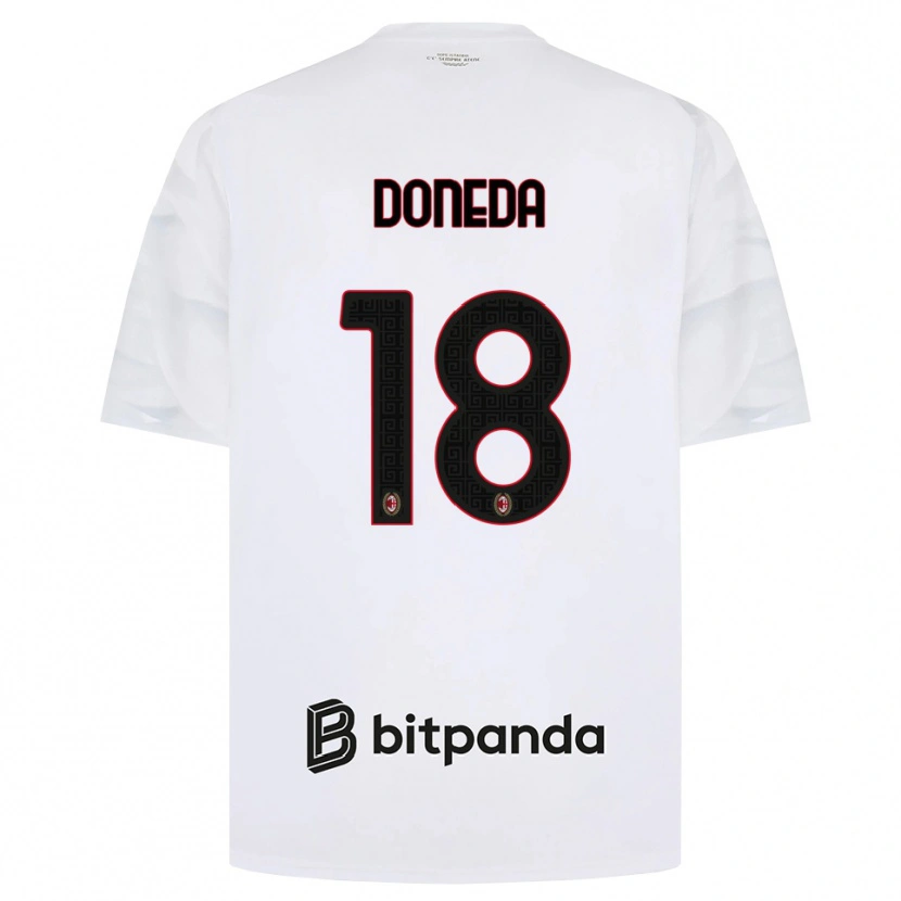 Danxenキッズパオロ・ドネダ#18ホワイト レッド ブラックアウェイシャツ2026/27ジャージーユニフォーム