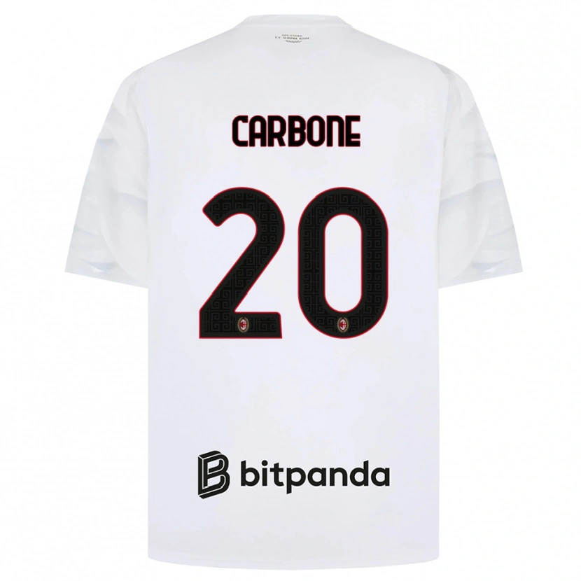 DanxenキッズEmanuele Carbone#20ホワイト レッド ブラックアウェイシャツ2026/27ジャージーユニフォーム