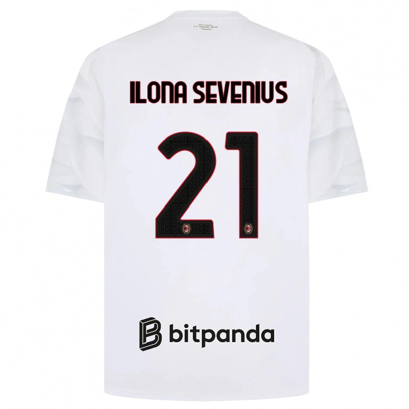 DanxenキッズOona Ilona Sevenius#21ホワイト レッド ブラックアウェイシャツ2026/27ジャージーユニフォーム