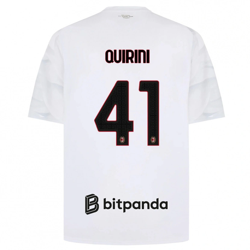 DanxenキッズEttore Quirini#41ホワイト レッド ブラックアウェイシャツ2026/27ジャージーユニフォーム