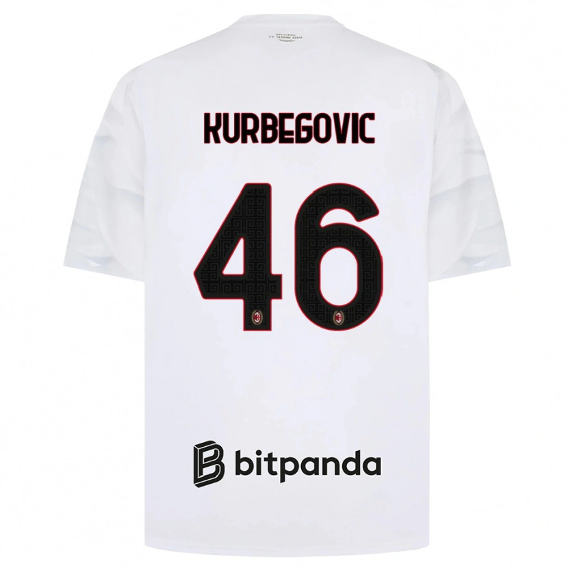 DanxenキッズDino Kurbegovic#46ホワイト レッド ブラックアウェイシャツ2026/27ジャージーユニフォーム