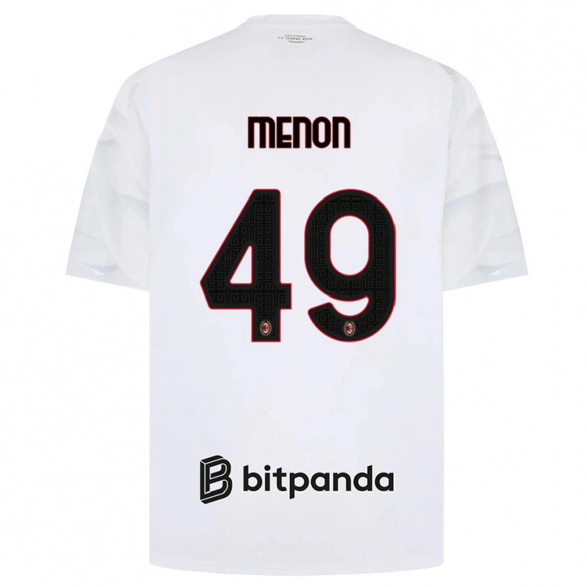 DanxenキッズLuca Menon#49ホワイト レッド ブラックアウェイシャツ2026/27ジャージーユニフォーム