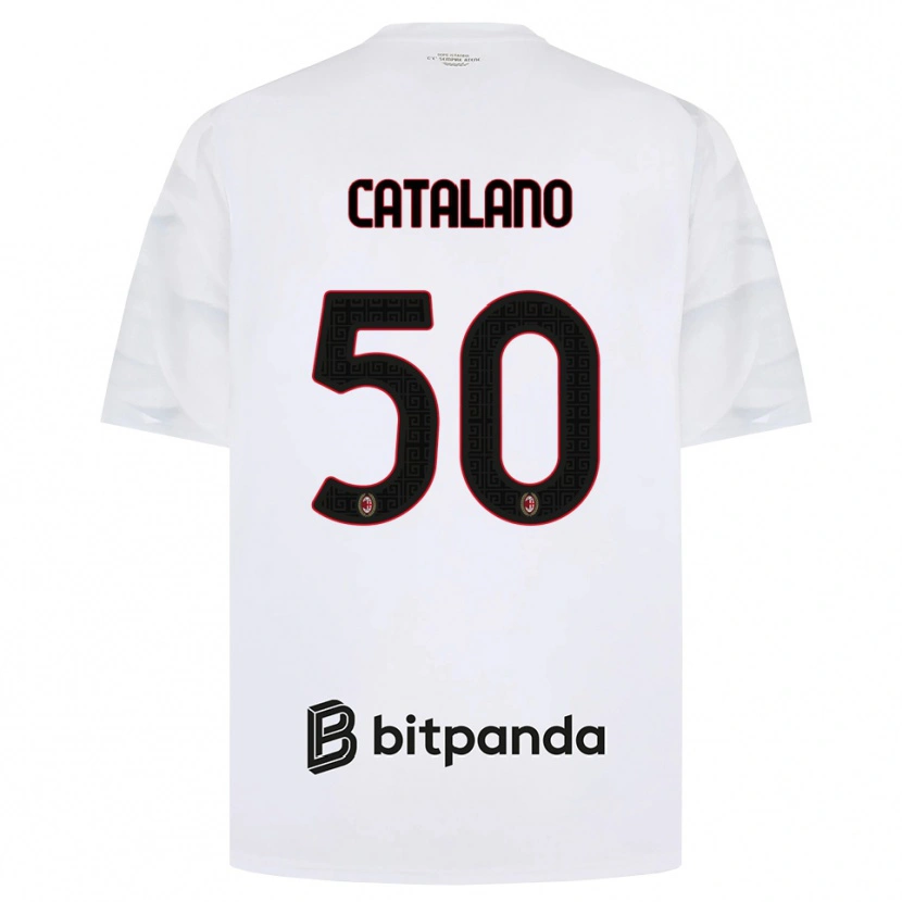 DanxenキッズAlessio Catalano#50ホワイト レッド ブラックアウェイシャツ2026/27ジャージーユニフォーム