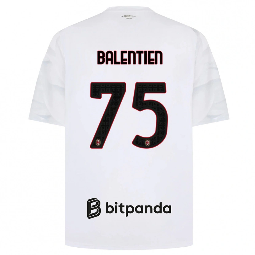 DanxenキッズCheveyo Balentien#75ホワイト レッド ブラックアウェイシャツ2026/27ジャージーユニフォーム