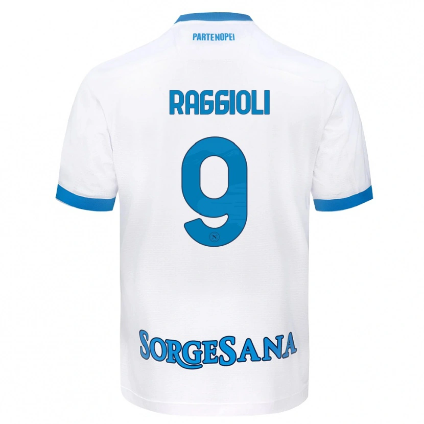 DanxenキッズChristian Raggioli#9ホワイト スカイブルーアウェイシャツ2026/27ジャージーユニフォーム
