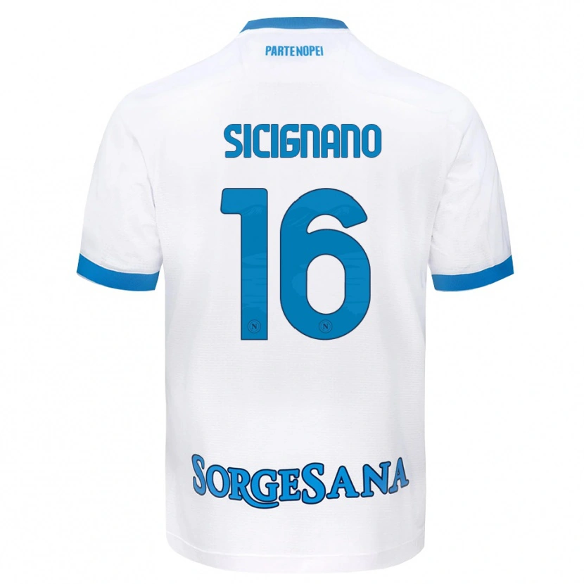 DanxenキッズLuigi Sicignano#16ホワイト スカイブルーアウェイシャツ2026/27ジャージーユニフォーム
