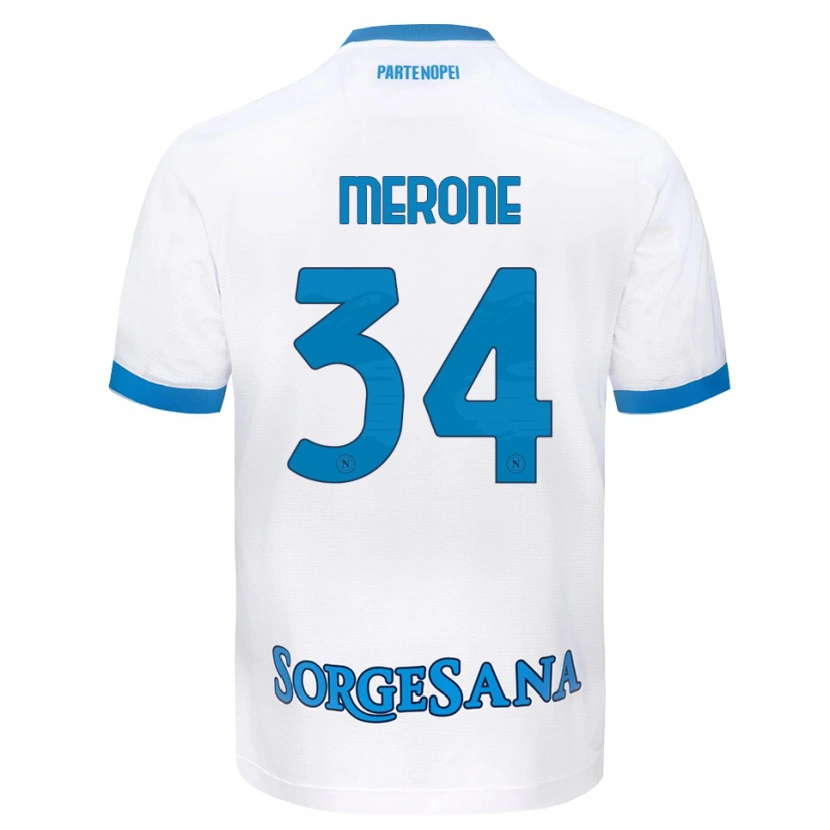 DanxenキッズAlessandro Merone#34ホワイト スカイブルーアウェイシャツ2026/27ジャージーユニフォーム